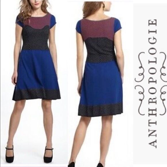 Anthropologie Color Block Sweater Dress Size S - Picture 1 of 6